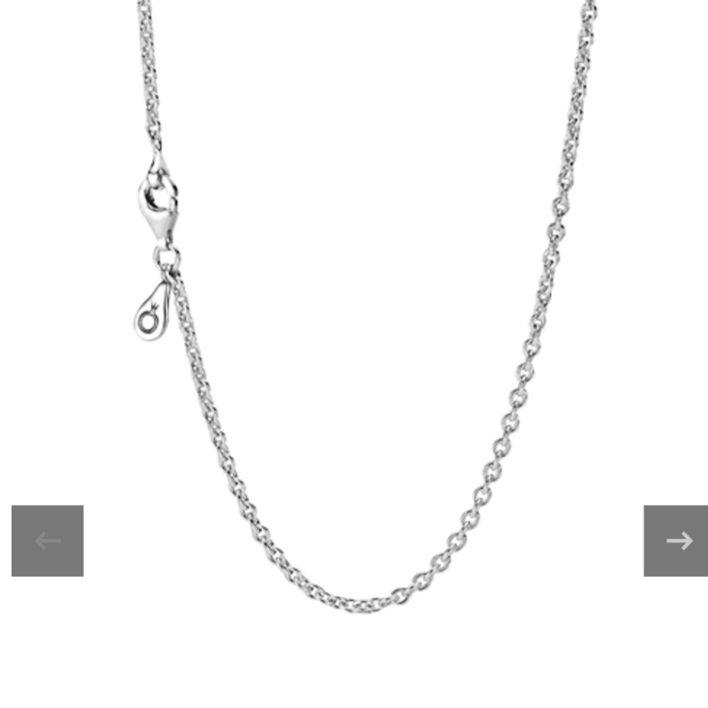 💯 Authentic Pandora Cable Chain Necklace Silver 45" Or 17.7